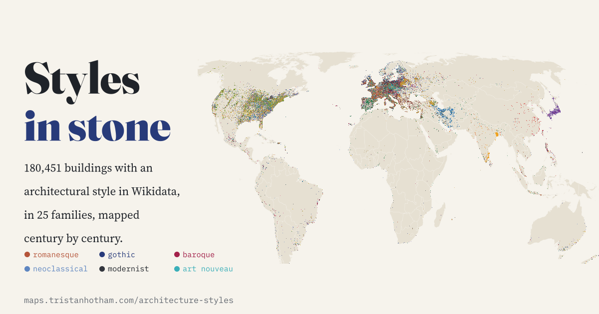 Styles in Stone: preview of the interactive map